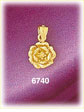 14k gold rose petals charm