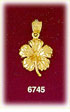 14k gold hibiscus charm