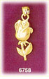 14k gold rosebud charm