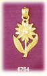 14K Gold Sunflower Flower Charm