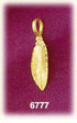 14k gold elongated leaf charm