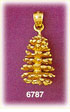 14K Gold 3D Pine Cone Charm