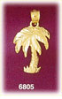 14K Gold Exotic Palm Tree Charm