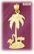 14k gold flamingo & palm tree charm