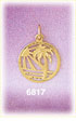 14k gold tropical ocean sunset w/palm tree charm