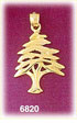 14K Gold Cedar Tree Charm