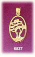 14K Gold Tree Blowing In The Wind Charm