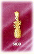 14K Gold 3D Pineapple Charm