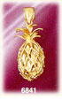 14K Gold 3D Whole Pineapple Charm