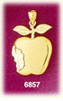 14K Gold Bite Out Of Apple Charm