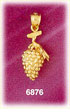 14K Gold 3D Grapes Charm