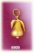 14K Gold 3D Pear Charm