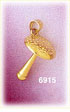 14K Gold 3D Mushroom Charm