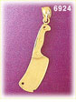14K Gold 3D Butcher's Knife Charm