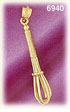 14K Gold 3D Whisk Charm