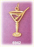 14k gold 3d martini glass charm