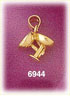 14K Gold 3D Wine Glasses Charm