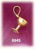 14K Gold 3D Wine Glass Charm