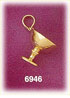 14K Gold Wine Glass 3D Charm