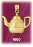 14K Gold Teakettle Charm