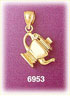 14K Gold 3D Teapot Charm