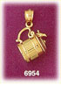 14K Gold 3D Tea Sugar Bowl Charm