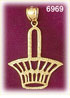 14k gold open weave basket charm