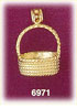 14K Gold Basket 3D Charm