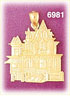 14K Gold House Charm