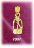 14k gold water well bucket charm