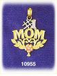 14K Tri Color Gold #1 Mom Charm
