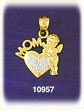 14Kt Two Tone Gold Heart Charm