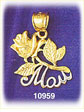 14K Two Color Gold Rose-Mom Charm