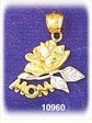 14K Two Color Gold Mom w/Rose Charm