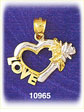 14 Karat Two Color Gold Love Charm