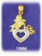 14K Two Color Gold Baby Angel Charm