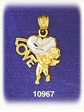 14K Two Color Gold Baby Angel Love Charm