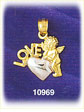 14K Two Color Gold Love Charm