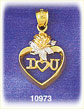 14Kt Two Color Gold I Love You Charm