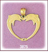 14Kt Gold Dolphins Designer Heart Charm
