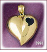 14 Kt Yellow Gold Floating Heart Charm