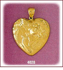 14Kt Gold Goddess of Love Heart Charm