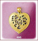 14Kt Gold Designer Heart Charm