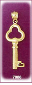 14K Gold Key Charm
