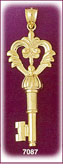 14Kt Gold Designer Key Charm