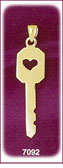 14Kt Gold Heart Key Charm