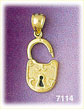 14Kt Gold Open Lock Charm