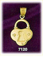 14K Solid Gold Lock Charm