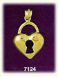 Polished Heart 14Kt Gold Lock Charm