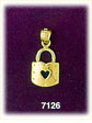 14 Kt Gold Lock Heart Charm